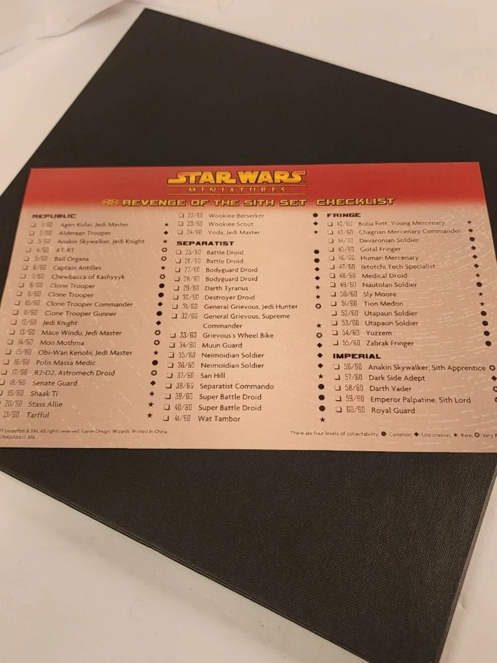 STAR WARS Miniatures Revenge of the Sith starter game